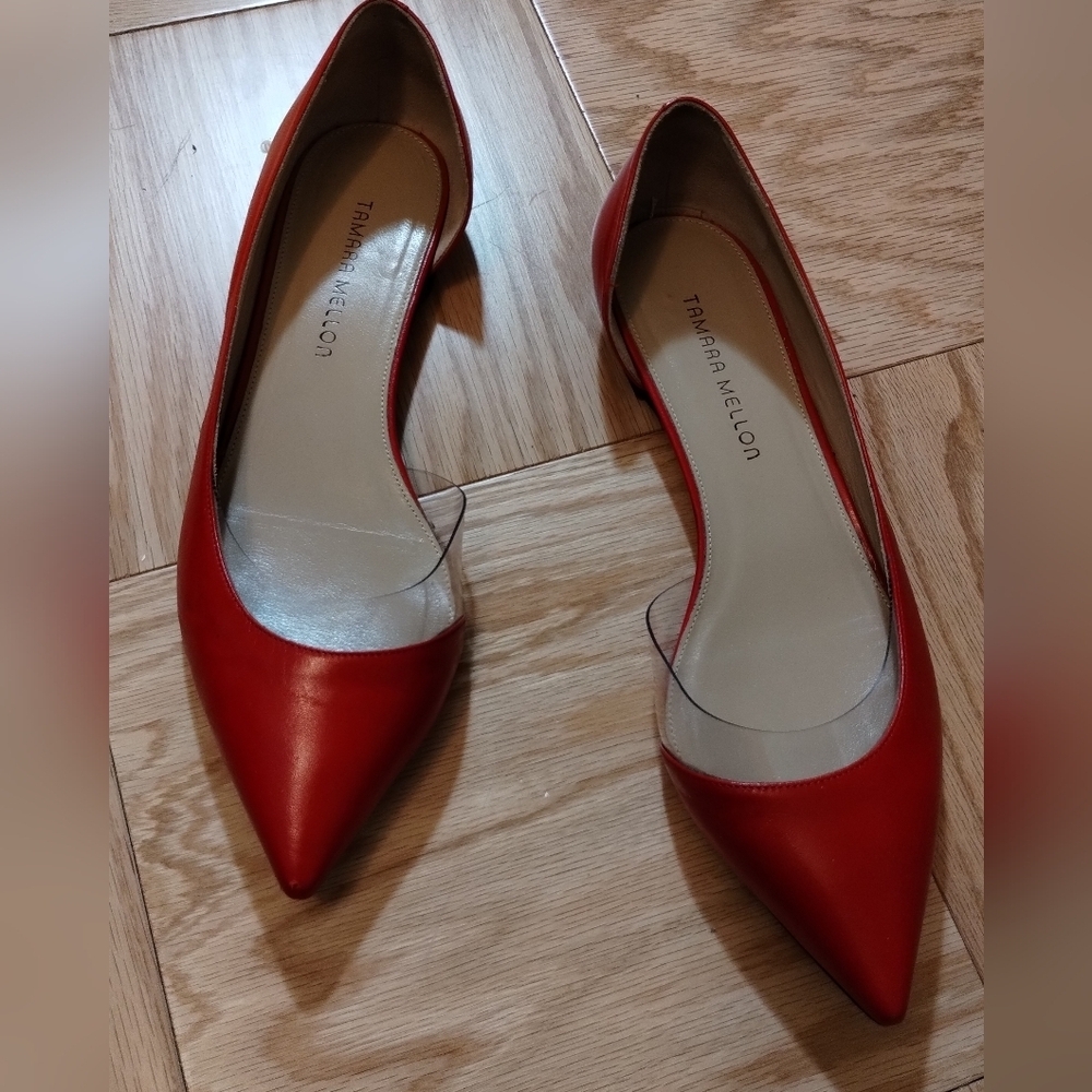 Tamara Mellon Red Pointed Toe Flats EU 42 / US 11